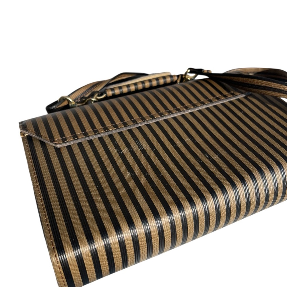 Vintage Striped Brown and Black Women's Bag - Picture 2 of 9